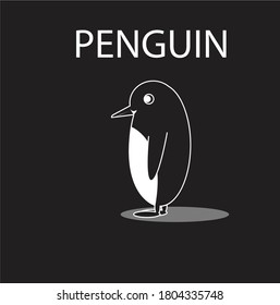 a cute penguin vector illustration with black and white