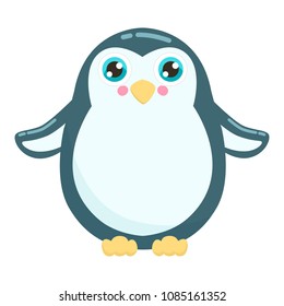 Cute penguin vector illustration. Flat design.