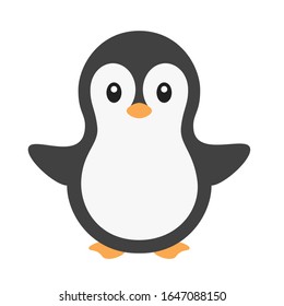 Cute Penguin Vector Illustration on White