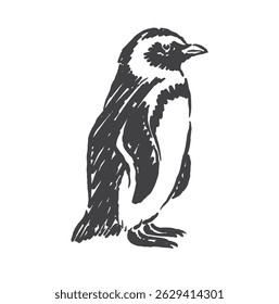 cute penguin vector illustration sketch with very unique depiction