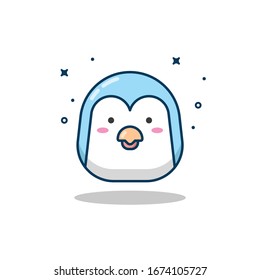 Cute penguin vector illustration. For sticker, web line page and other.
