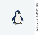 Cute Penguin Vector Image, Penguin Bird Clip Art Vector Image, Artic Animal Bird Penguin Image Vector.