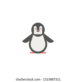 cute penguin vector on a white background