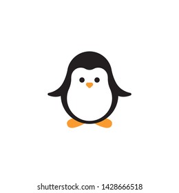 cute penguin vector on a white background