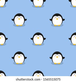 cute penguin vector seamless pattern