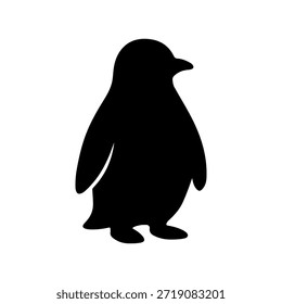 Lindos pinguim vetor silhueta ícone vetor ilustração no fundo branco