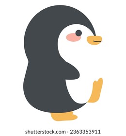 Cute penguin walking cartoon animal 