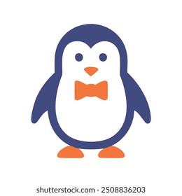 Cute penguin wearing a bow tie. Adorable penguin illustration with a bow tie, symbolizing elegance and style even in the coldest of environments.