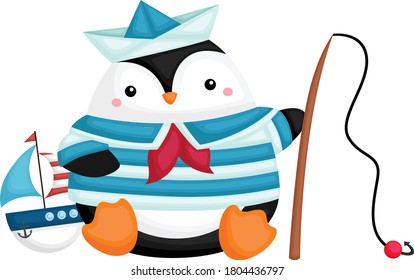 a cute penguin wearing a sailor costume