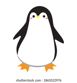 Cute penguin in white background. simple vector for stickers, wallpaper
