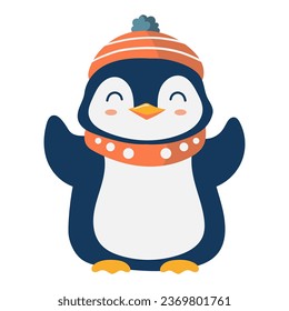 cute penguin winter cartoon illustration