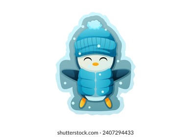 Cute Penguin Winter Sticker Design