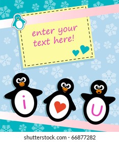cute penguins card