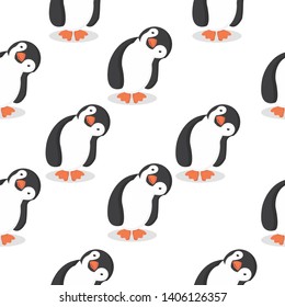 Cute Penguins cartoon pattern seamless
