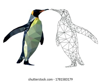 Cute Penguins cartoon vector illustration. Colorful penguin 