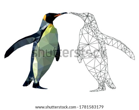 Cute Penguins cartoon vector illustration. Colorful penguin 