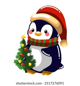 Cute penguins for Christmas and New Year decorations