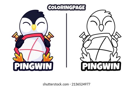 cute penguins with coloring pages suitable for kids