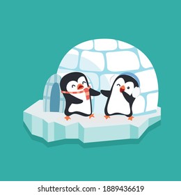 Cute Penguins  Couple In Love