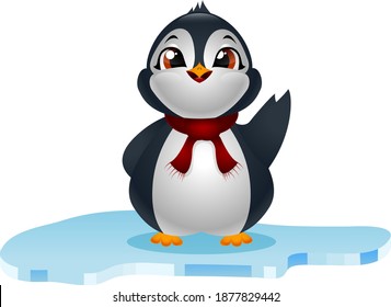 Cute penguins on ice floe