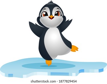 Cute penguins on ice floe