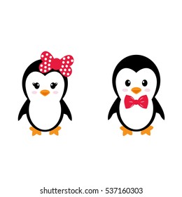 cute penguins set