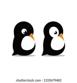 Cute penguins simple illustration