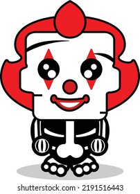 linda ilustración vectorial del personaje de la mascota ósea del tipo Pennywise 