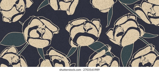 Bonito peonies vetor floral design horizontal para cartões postais, cartazes ou banners