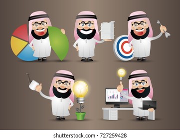 Cute People - arab businessman set 