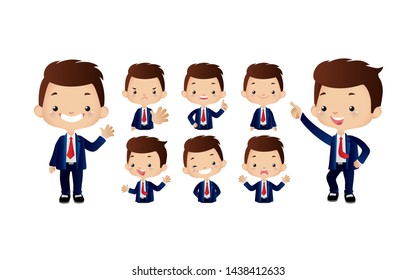 Cute people with different poses. vector set