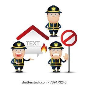 Cute People. Professional. firefighter
