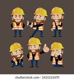 cute people set. Professional set. Worker,builder,or laborer