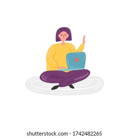 Cute people study. Students studying and preparing for examination. Vector illustration concept. Scandinavian nordic design 