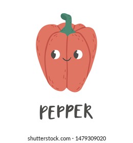 Cute pepper. Cartoon style vector illustration.