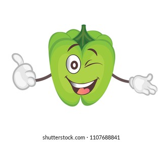 cute pepper character. cartoon vector illustration