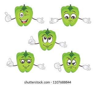 cute pepper character. cartoon vector illustration