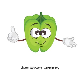 cute pepper character. cartoon vector illustration