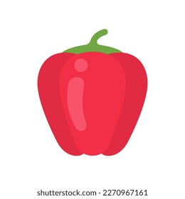 Cute pepper vegetable, isolated colorful vector icon
