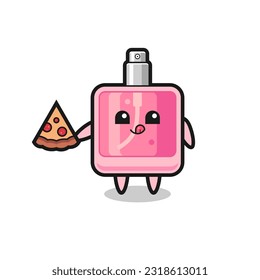 cute perfume cartoon eating pizza , cute style design for t shirt, sticker, logo element