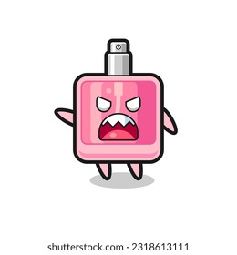 cute perfume cartoon in a very angry pose , cute style design for t shirt, sticker, logo element