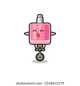 The cute perfume character is riding a circus bike , cute style design for t shirt, sticker, logo element