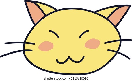 cute perky kawaii cat illustration