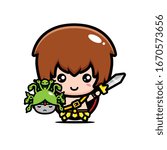 cute PERSEUS character vector design