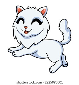 Cute persian cat cartoon posing