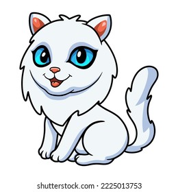 Cute persian cat cartoon sitting