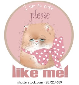 cute persian cat illustration