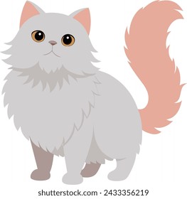 cute persian cat pet vector illustration