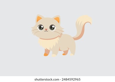 The "Cute Persian Kitten Vector Illustration" is a charming and detailed digital artwork featuring an adorable Persian kitten. Ideal for use in various creative projects