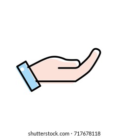 cute person hand flat design